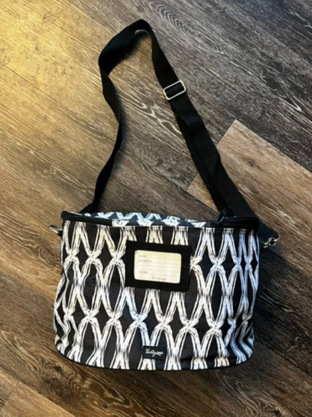 Authentic Large Thirty-One Cooler Bag, Black White Design, Adjust Strap Ex Cond!